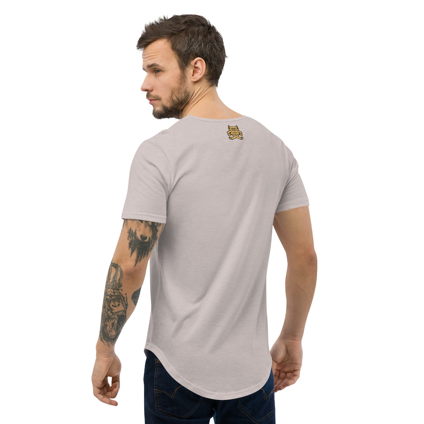 Men's Embroidered Curved Hem T-Shirt