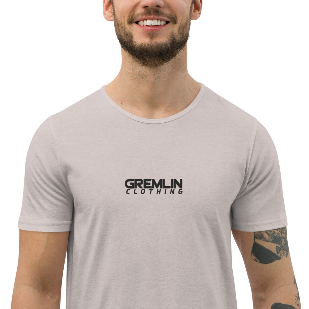 Men's Embroidered Curved Hem T-Shirt