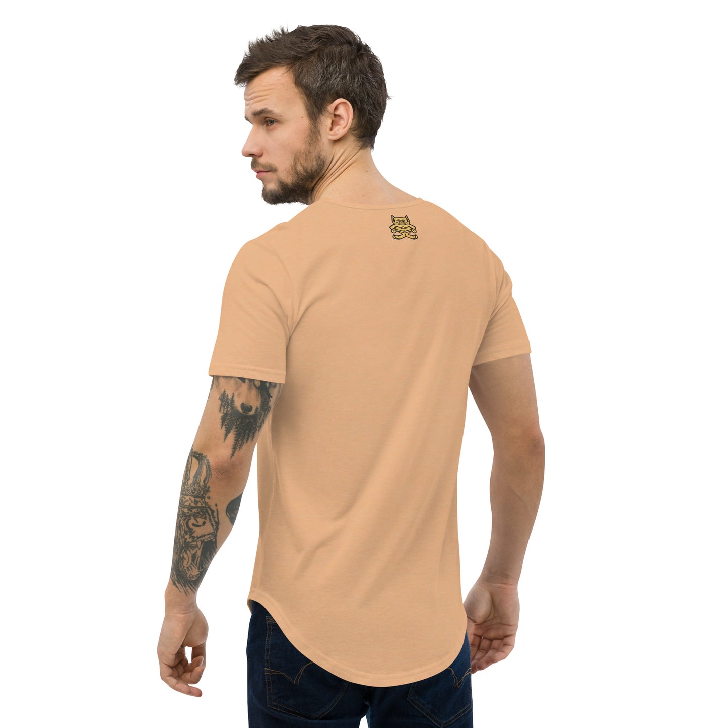 Men's Embroidered Curved Hem T-Shirt