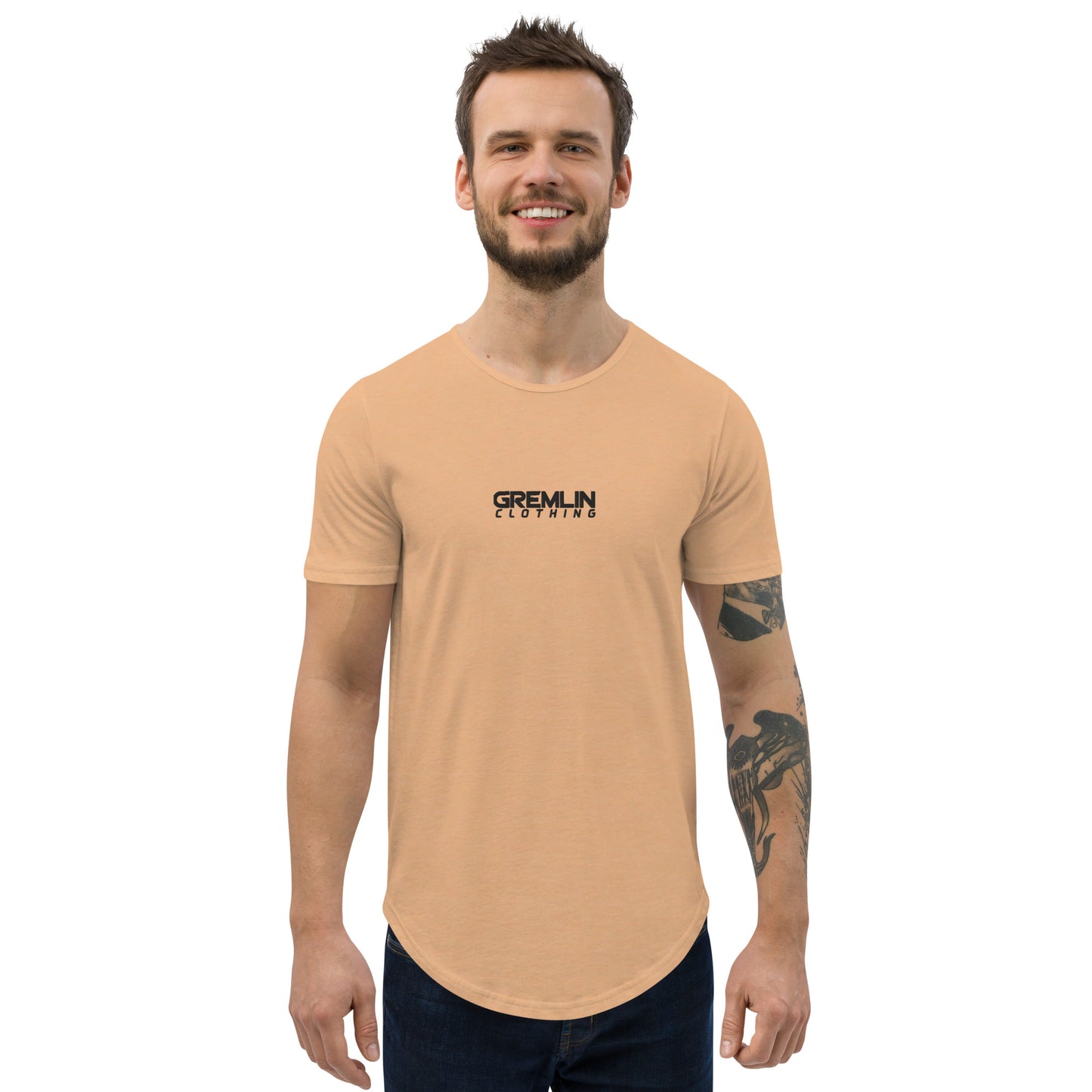 Men's Embroidered Curved Hem T-Shirt