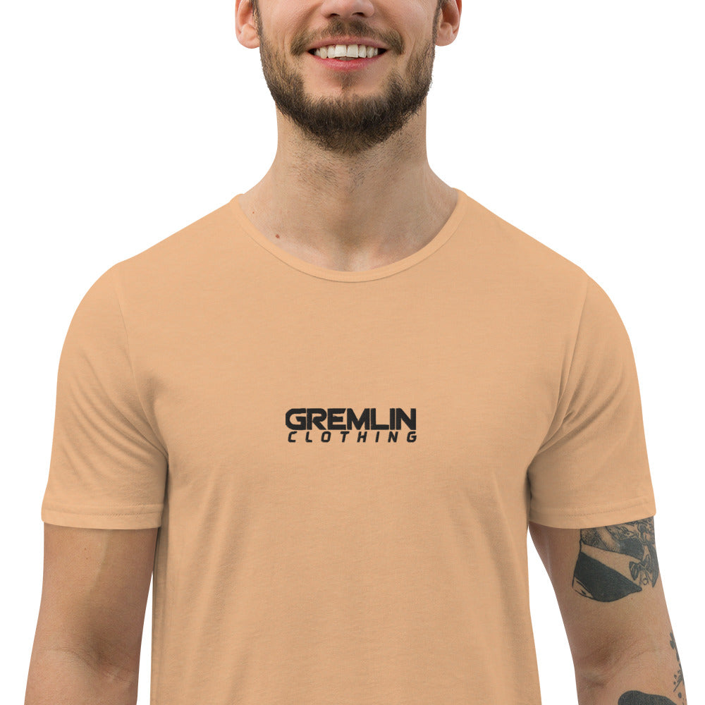 Men's Embroidered Curved Hem T-Shirt