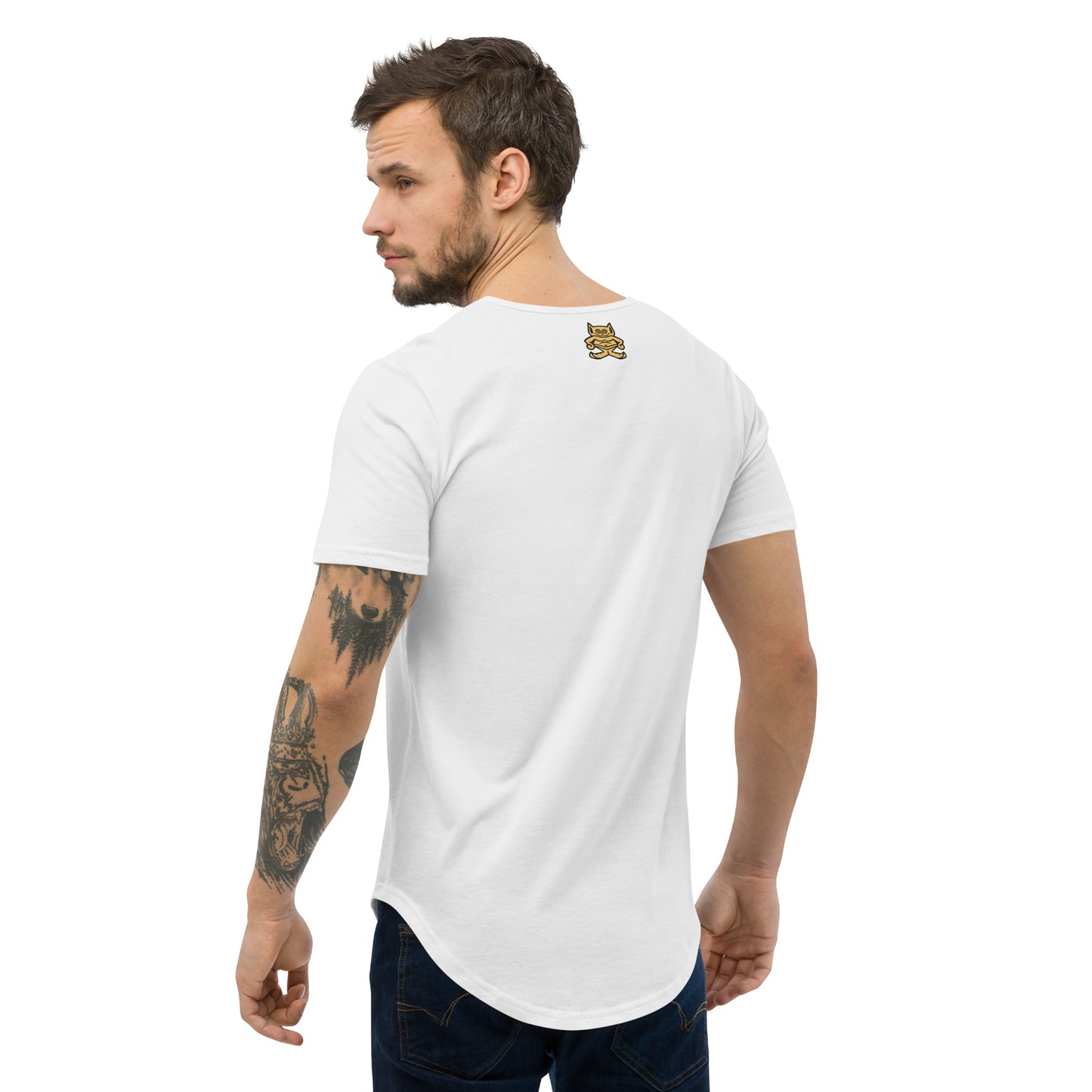 Men's Embroidered Curved Hem T-Shirt