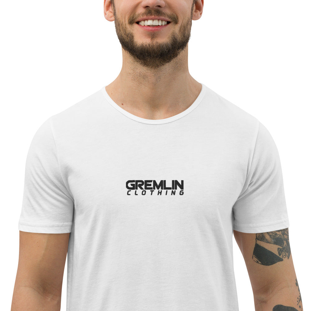 Men's Embroidered Curved Hem T-Shirt