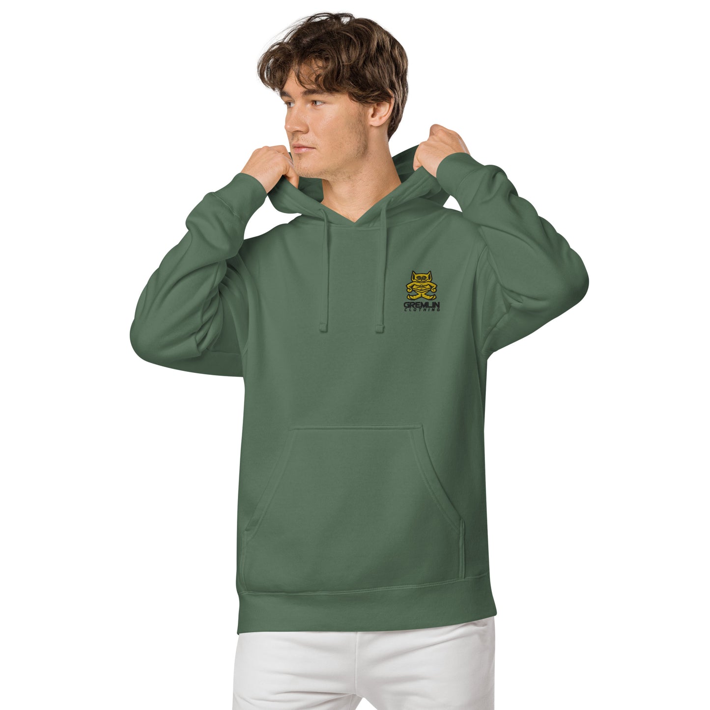Men's Embroidered Pigment-dyed Hoodie