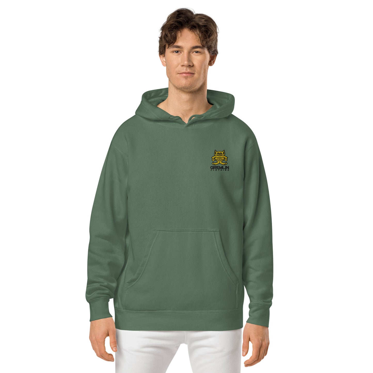Men's Embroidered Pigment-dyed Hoodie