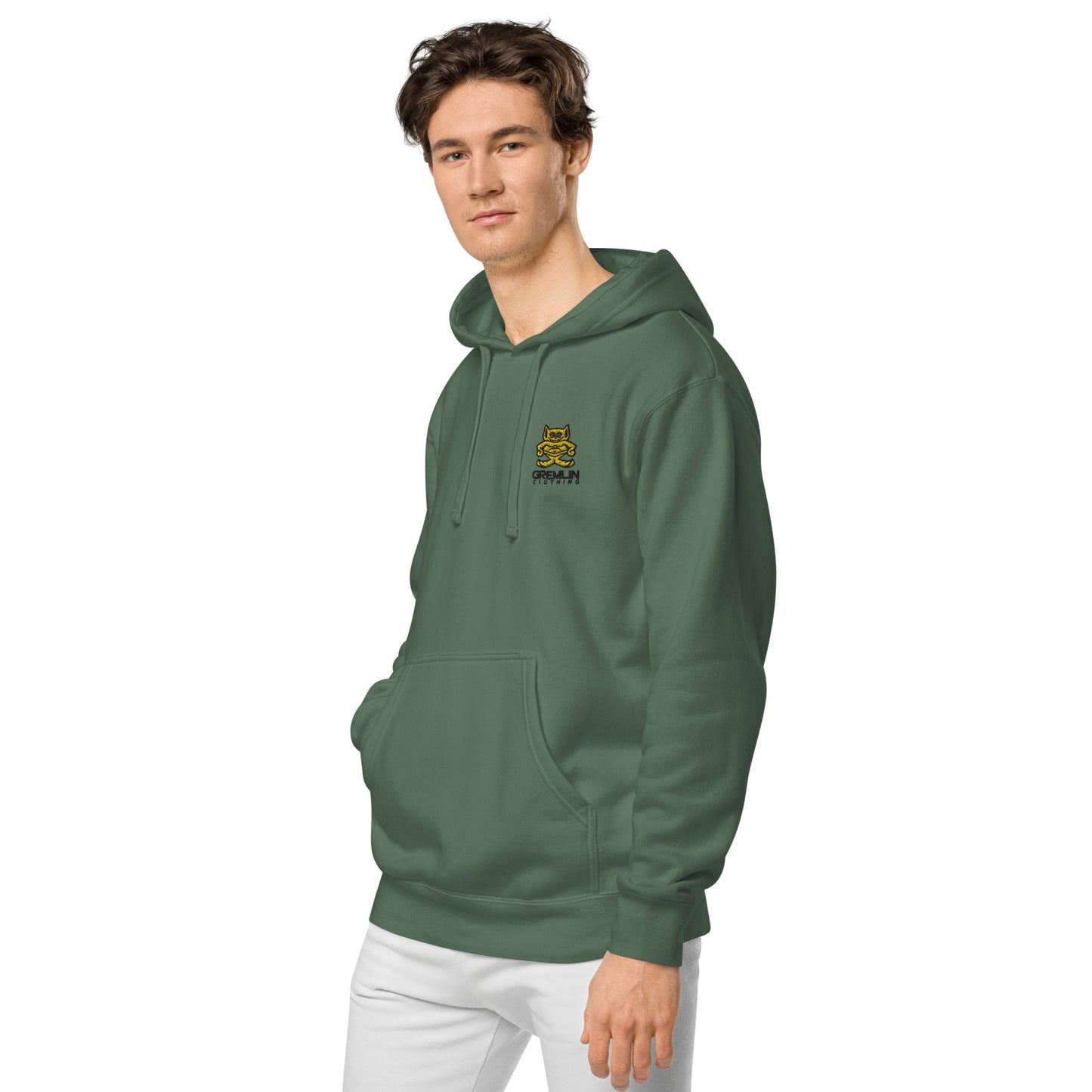 Men's Embroidered Pigment-dyed Hoodie