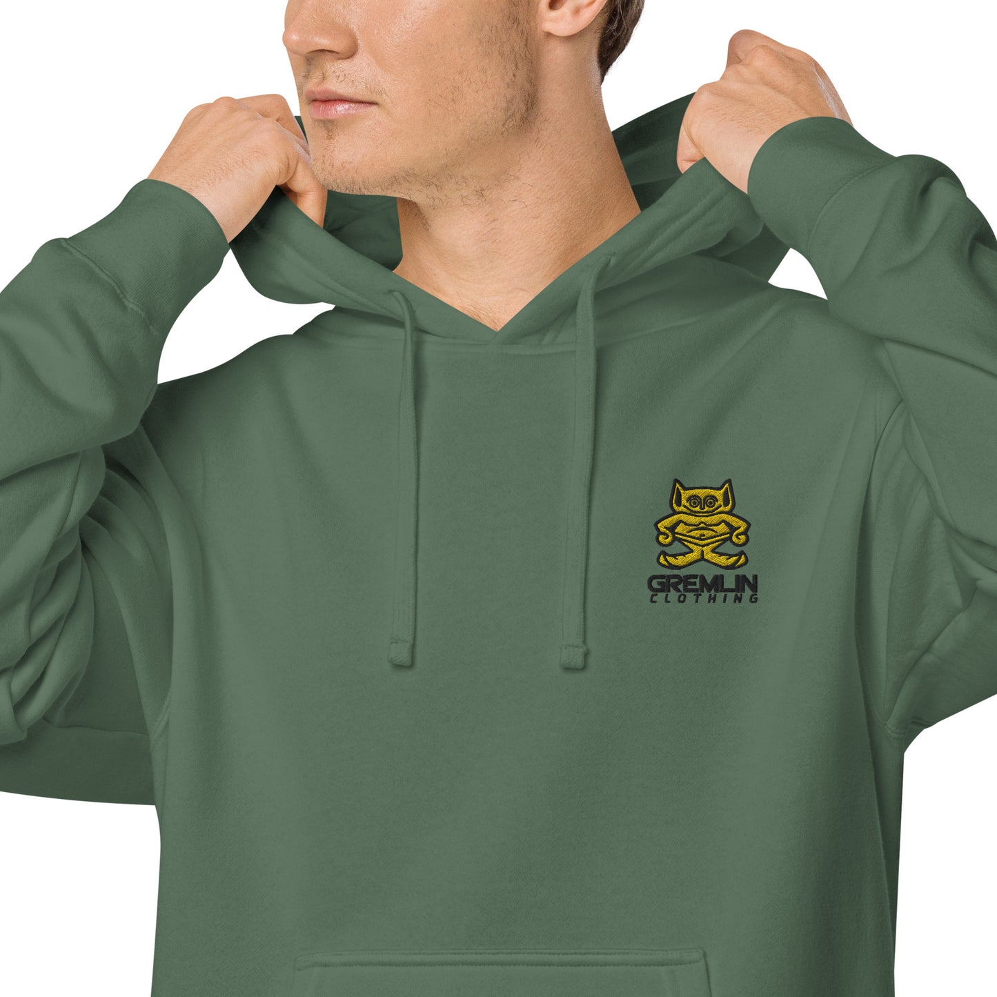 Men's Embroidered Pigment-dyed Hoodie