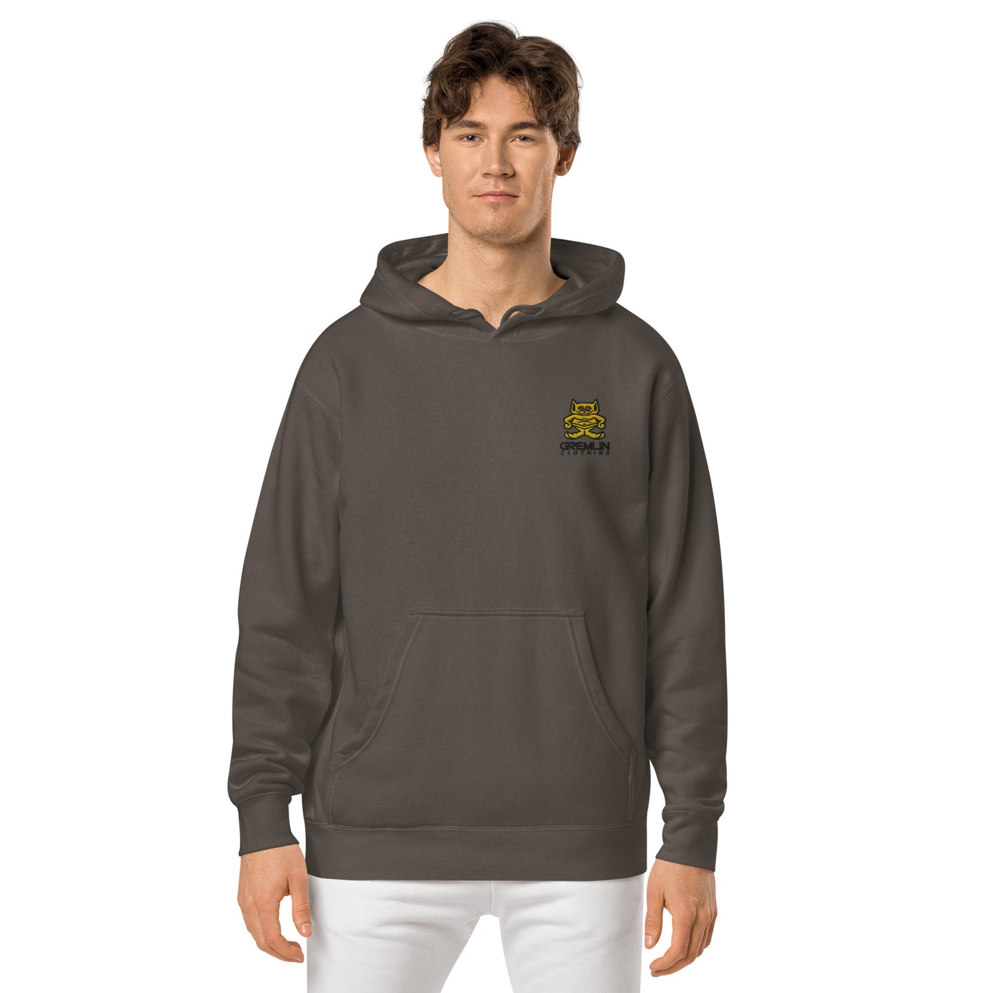 Men's Embroidered Pigment-dyed Hoodie