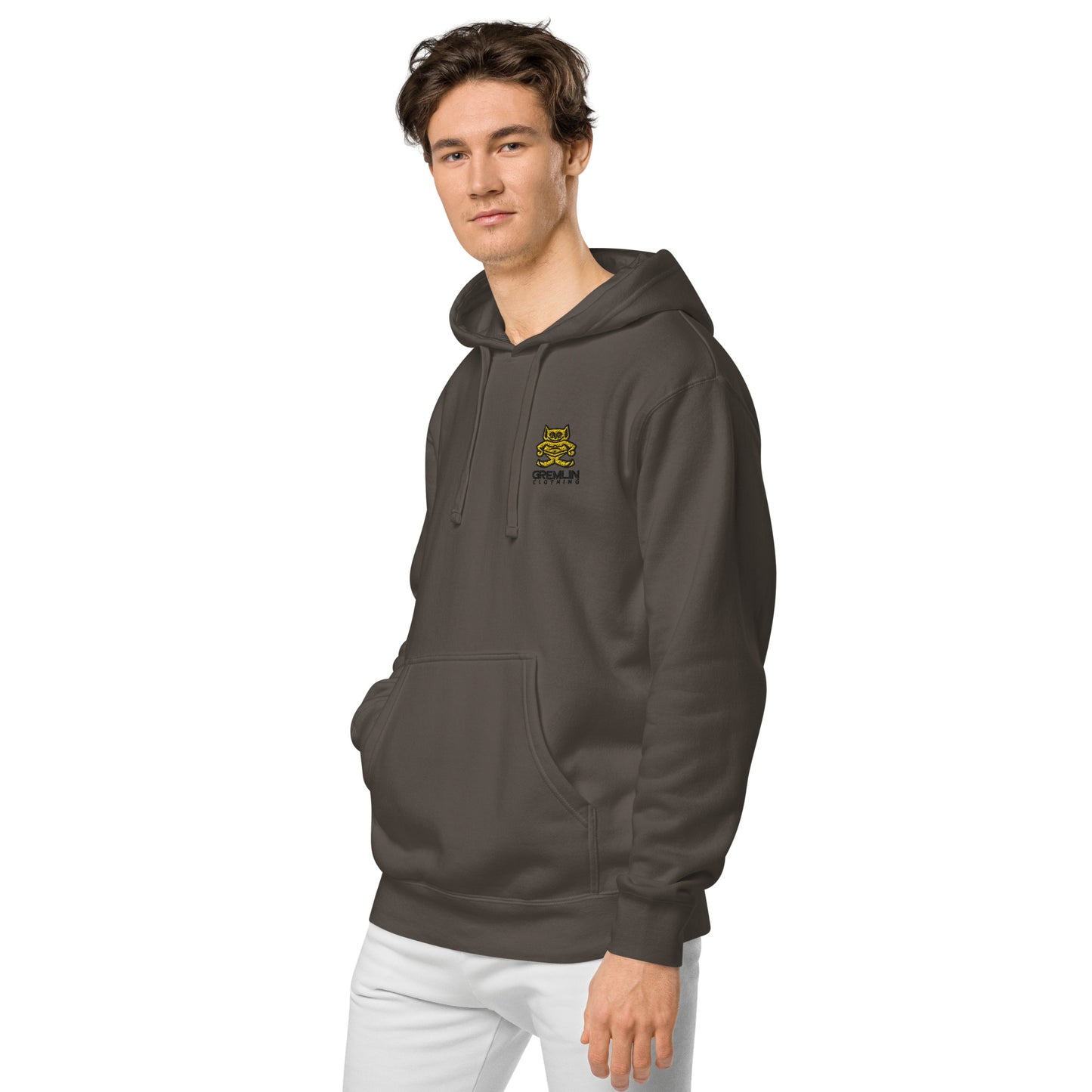 Men's Embroidered Pigment-dyed Hoodie