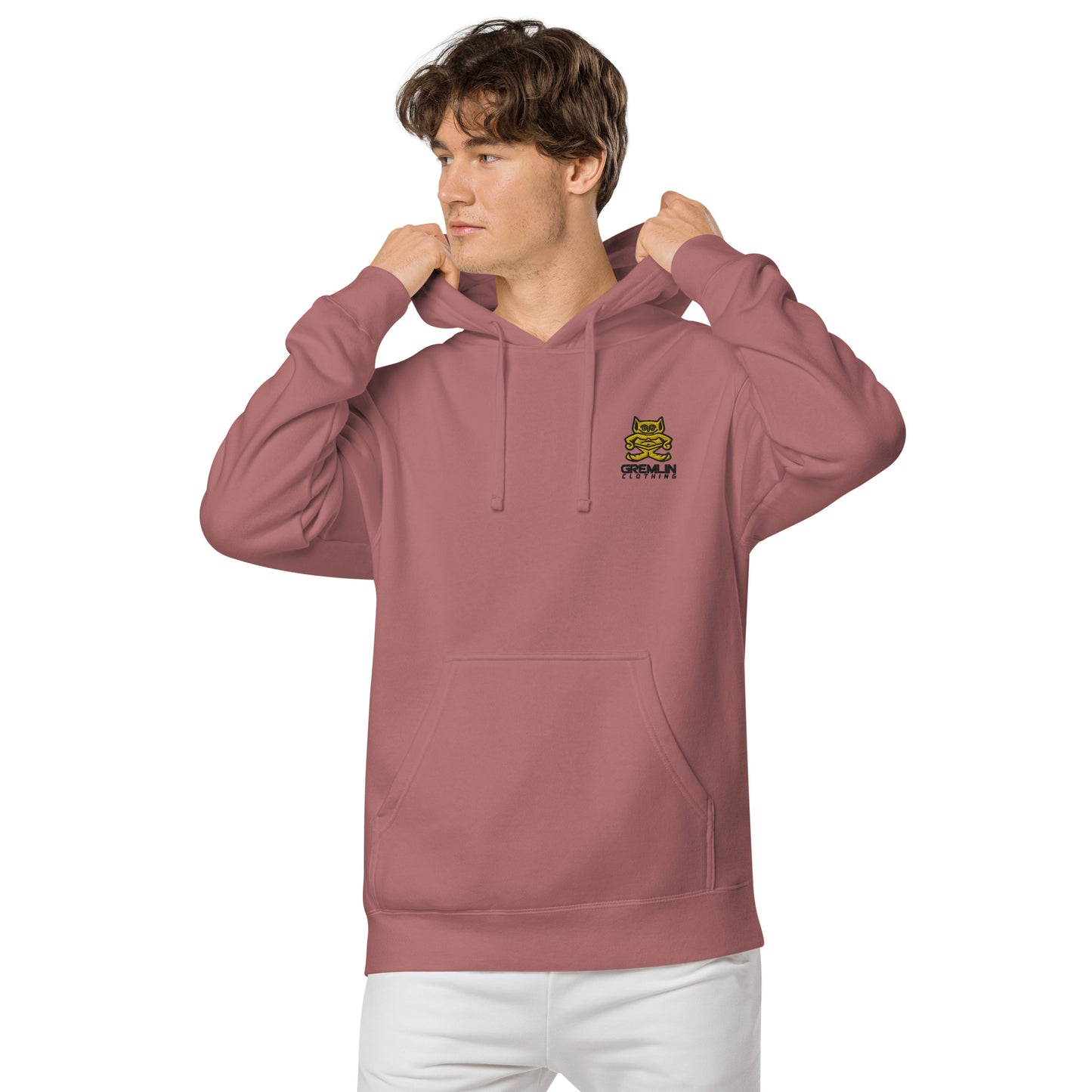 Men's Embroidered Pigment-dyed Hoodie