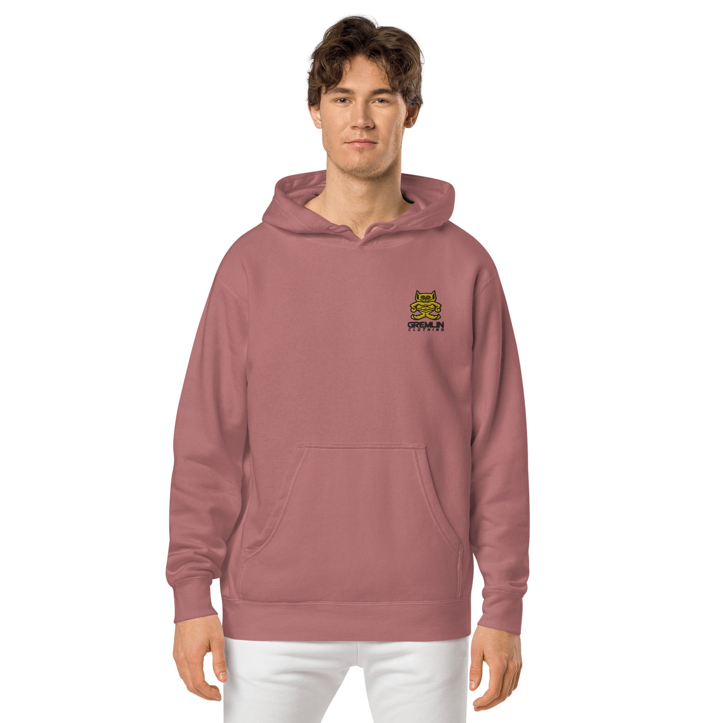 Men's Embroidered Pigment-dyed Hoodie