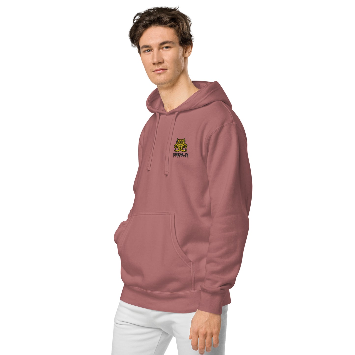 Men's Embroidered Pigment-dyed Hoodie