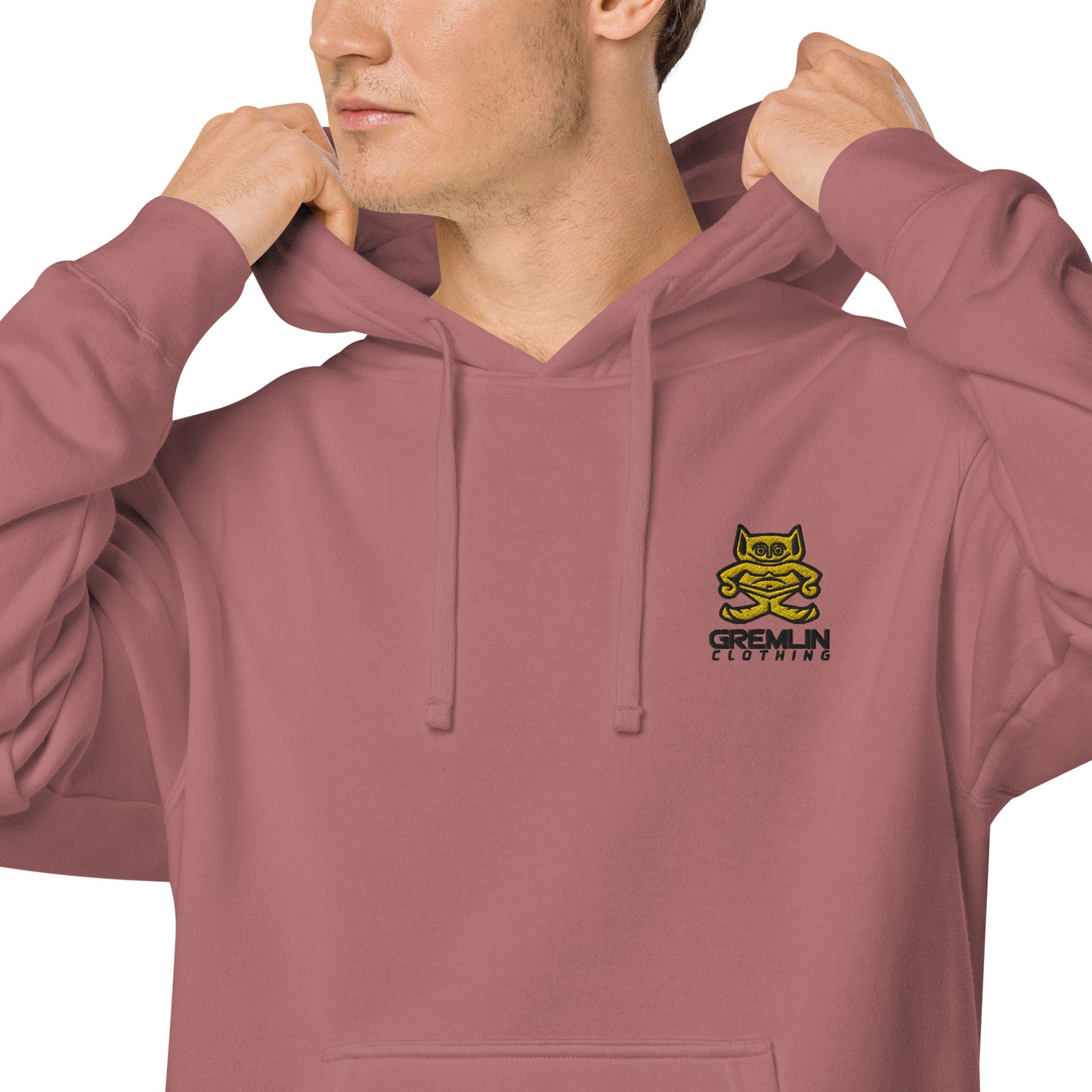 Men's Embroidered Pigment-dyed Hoodie