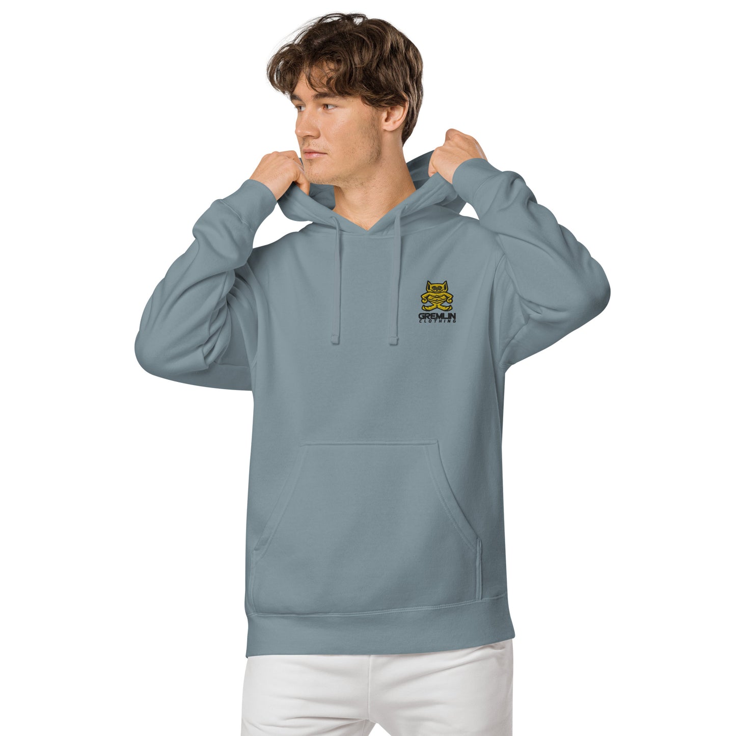 Men's Embroidered Pigment-dyed Hoodie