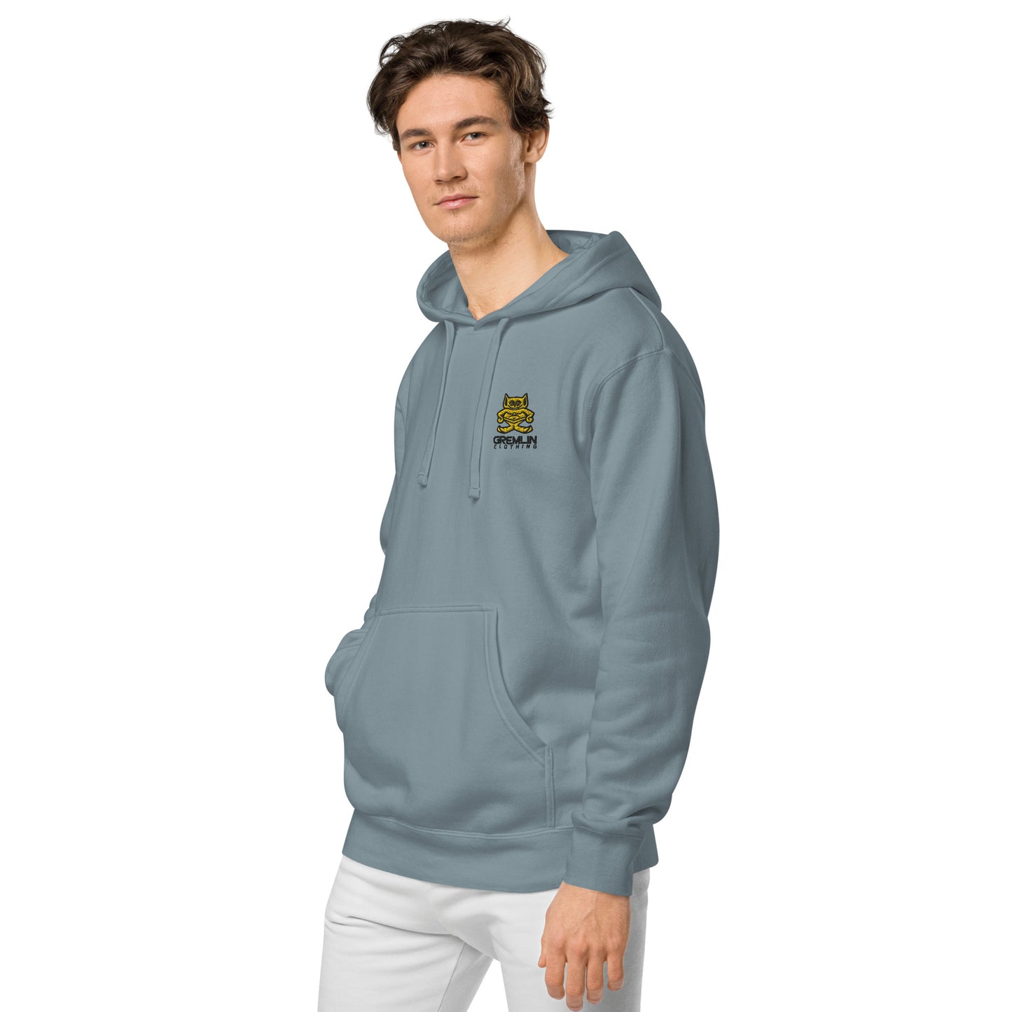 Men's Embroidered Pigment-dyed Hoodie