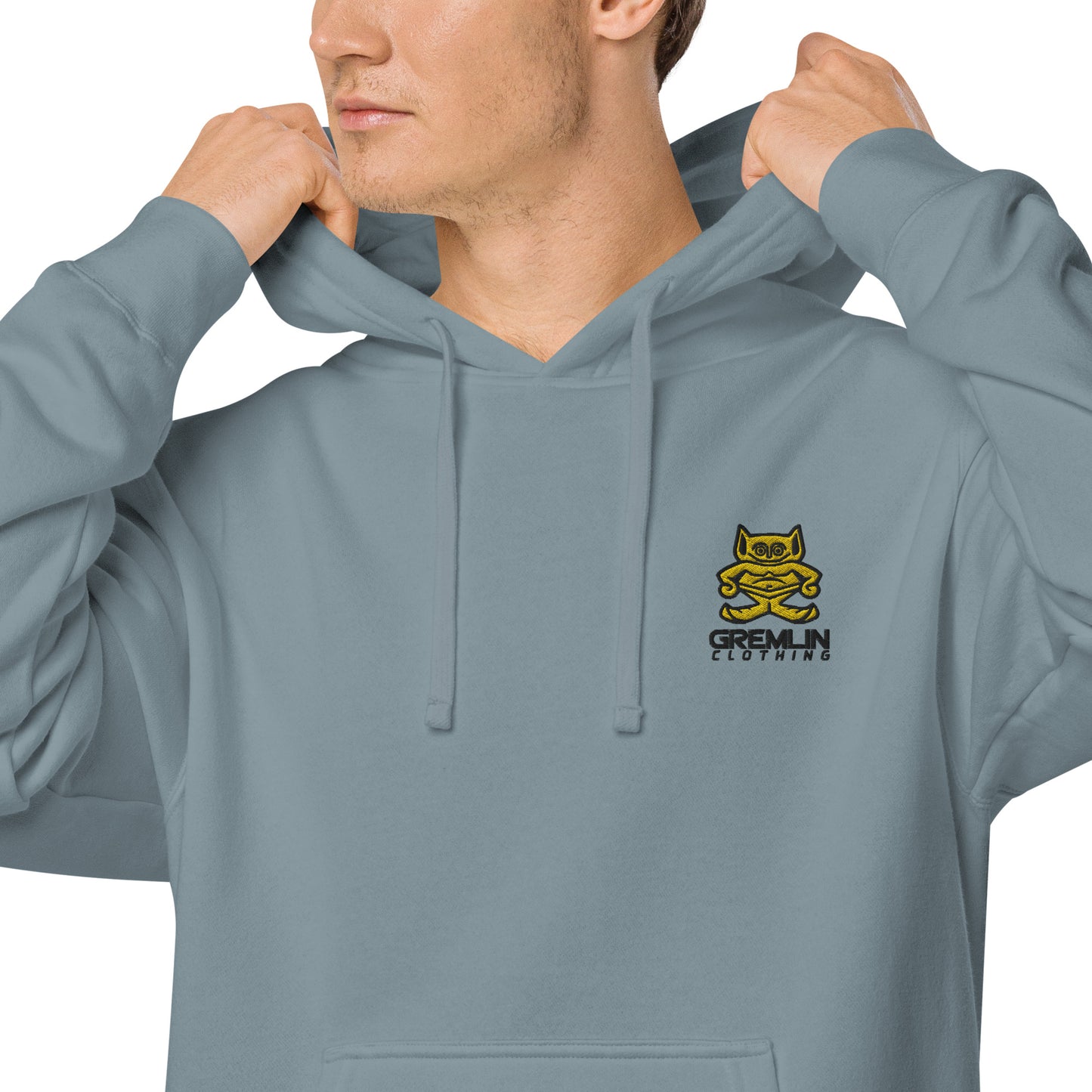 Men's Embroidered Pigment-dyed Hoodie