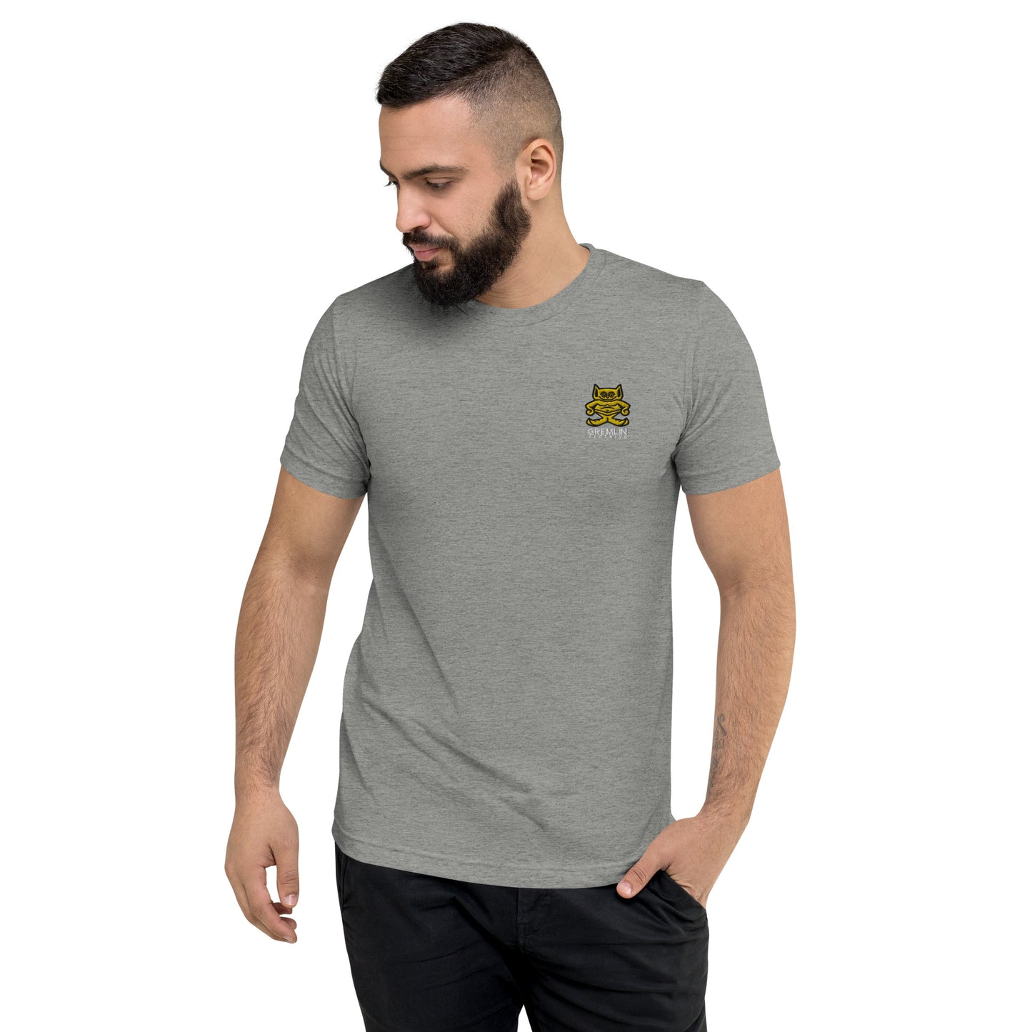 Men's Embroidered Fitted Tri-blend T-shirt