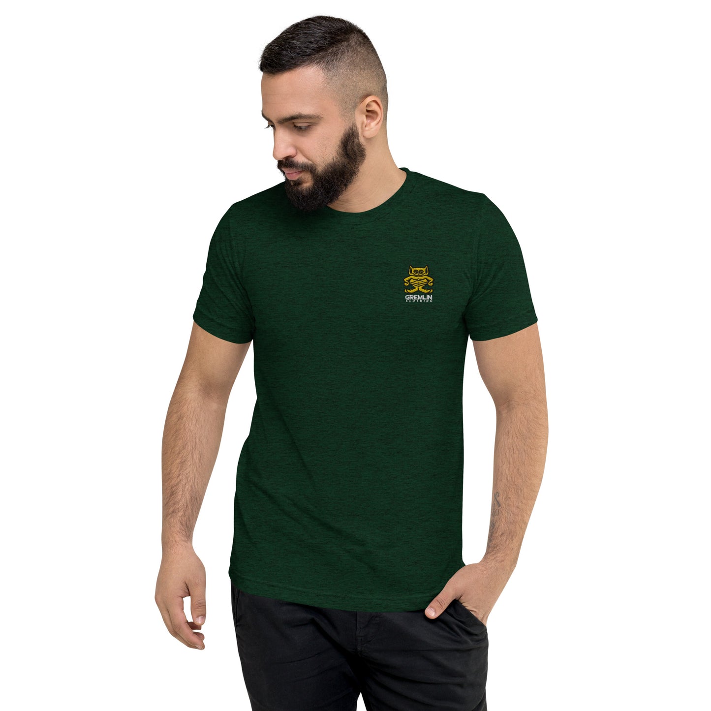 Men's Embroidered Fitted Tri-blend T-shirt