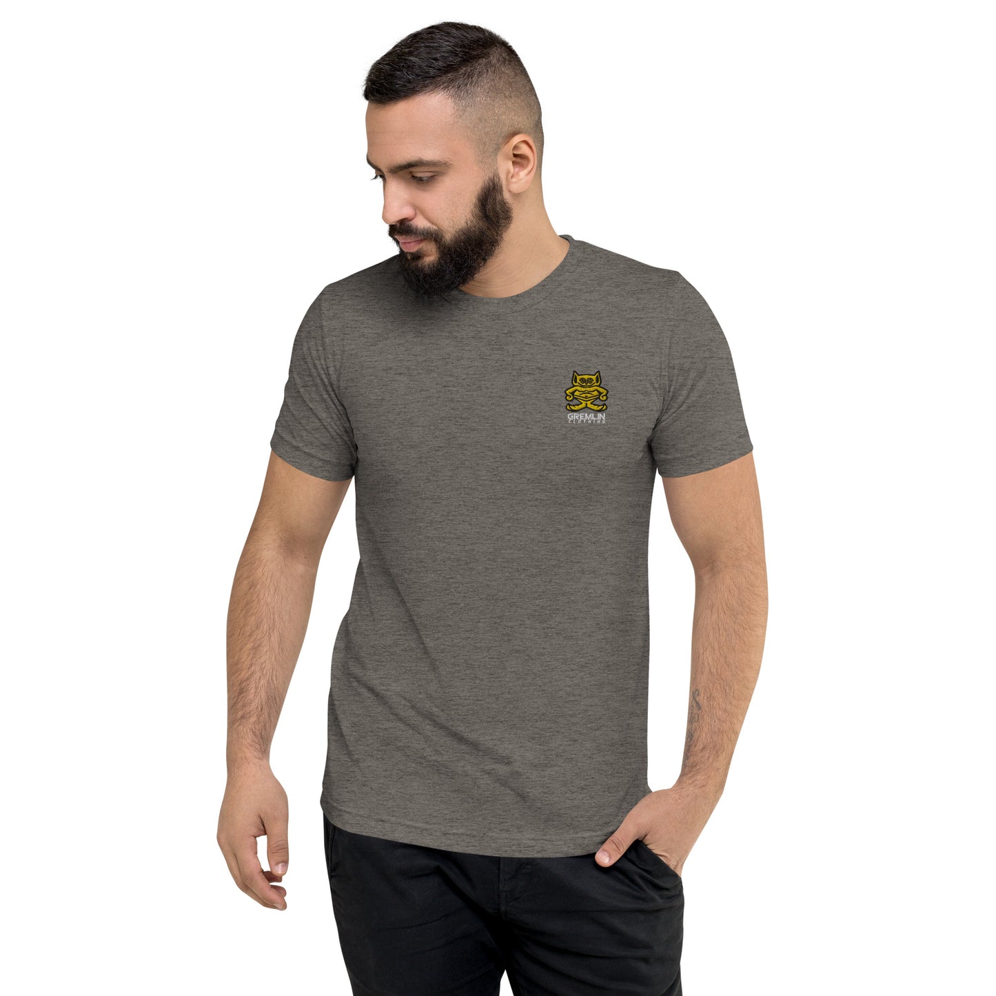 Men's Embroidered Fitted Tri-blend T-shirt