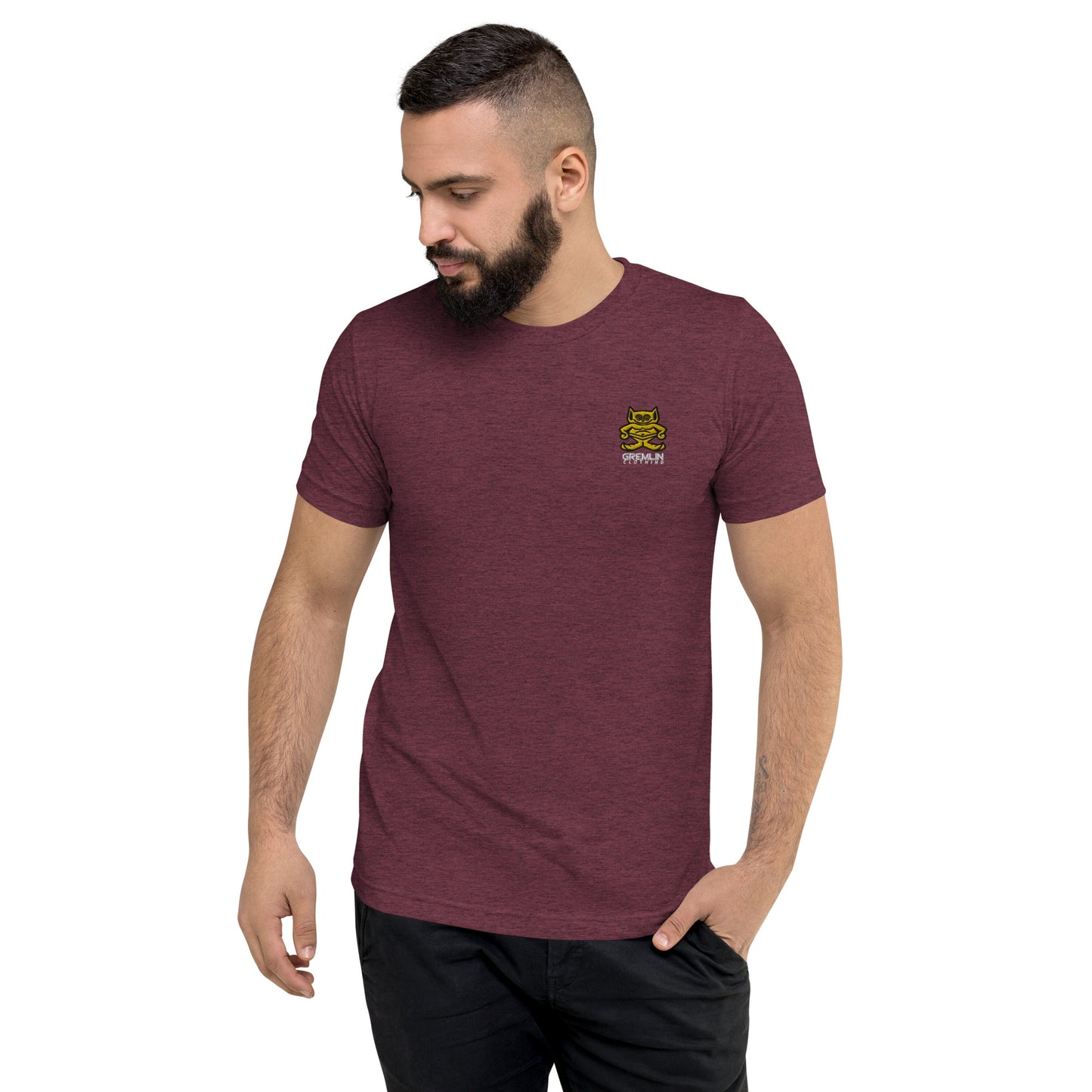 Men's Embroidered Fitted Tri-blend T-shirt