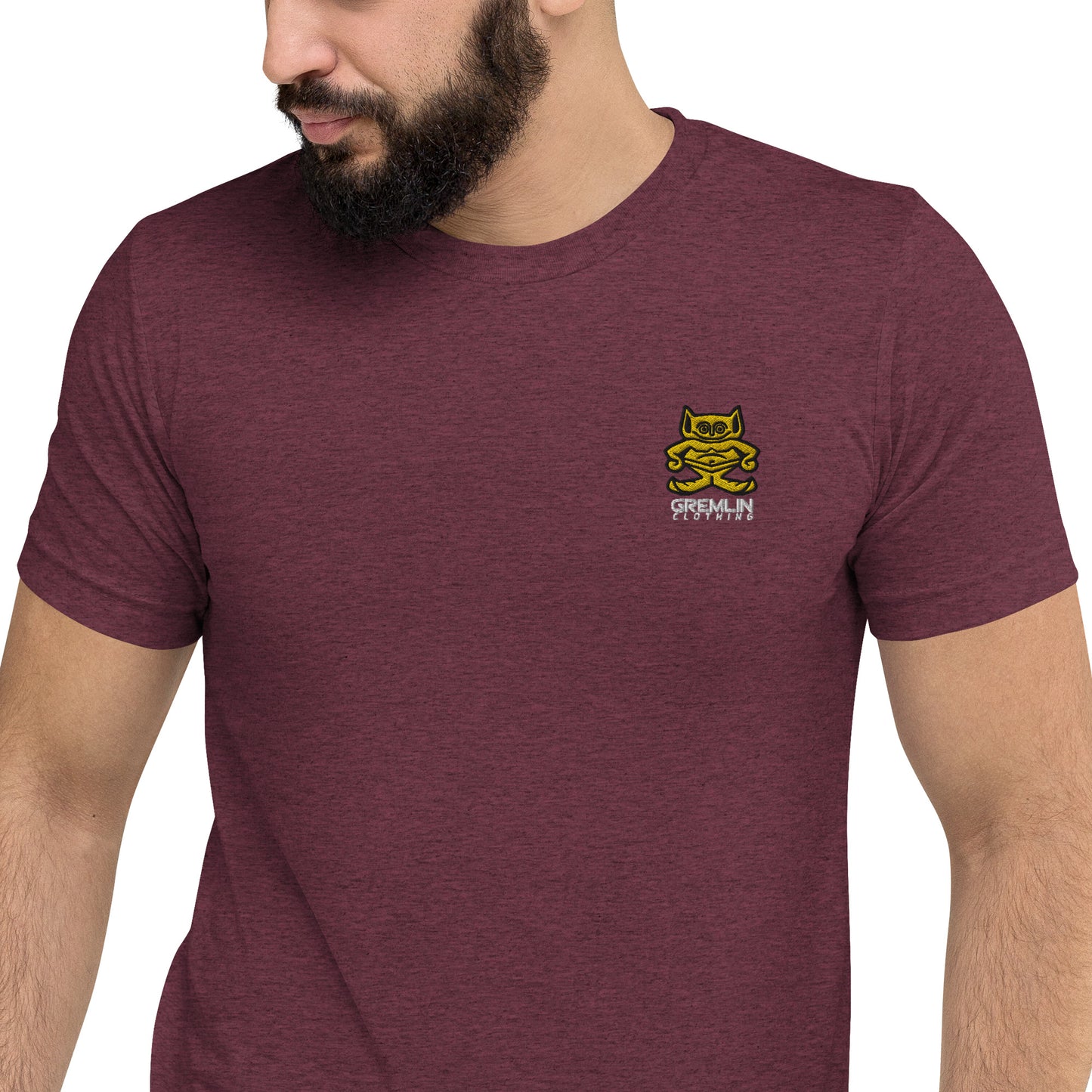 Men's Embroidered Fitted Tri-blend T-shirt