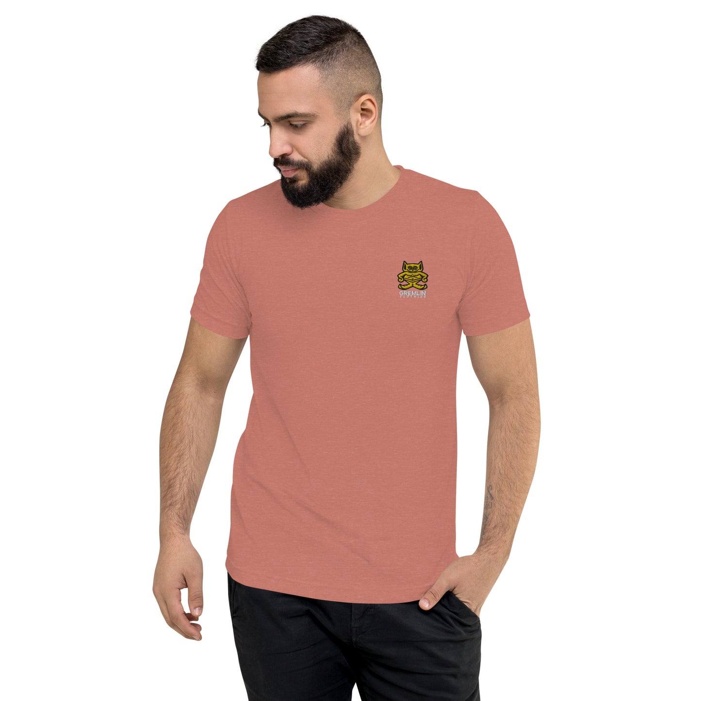 Men's Embroidered Fitted Tri-blend T-shirt