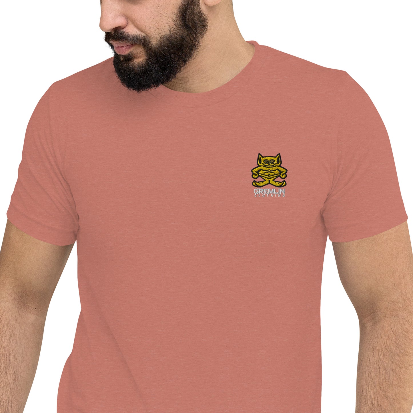 Men's Embroidered Fitted Tri-blend T-shirt