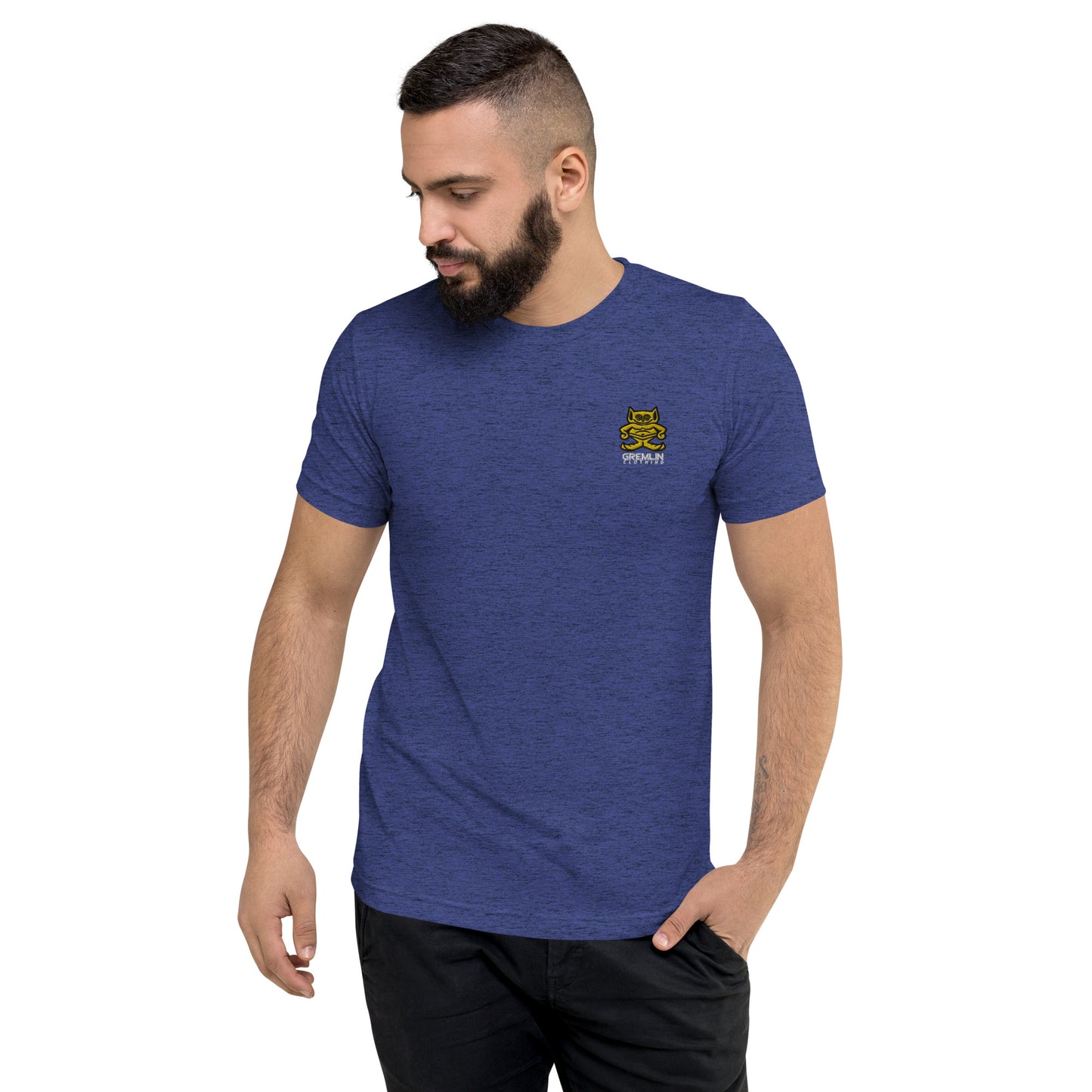 Men's Embroidered Fitted Tri-blend T-shirt
