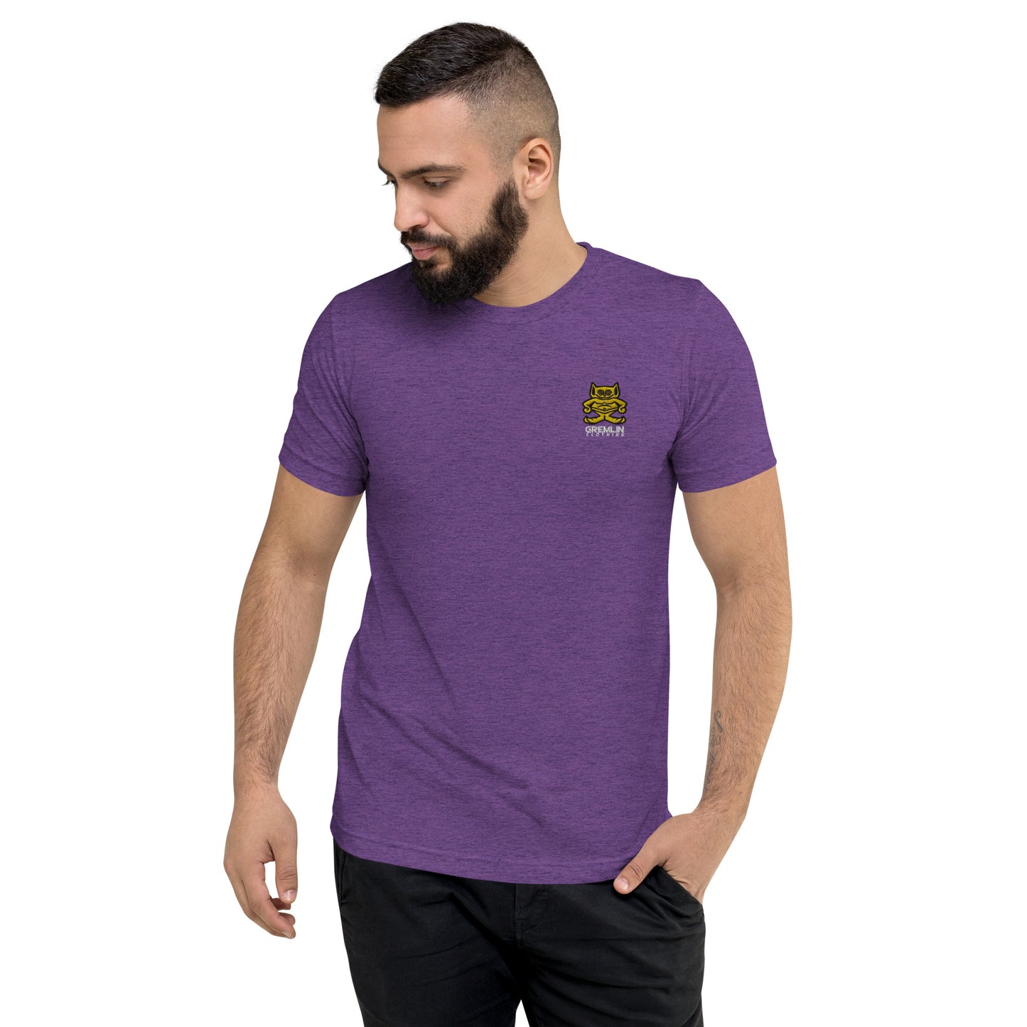 Men's Embroidered Fitted Tri-blend T-shirt
