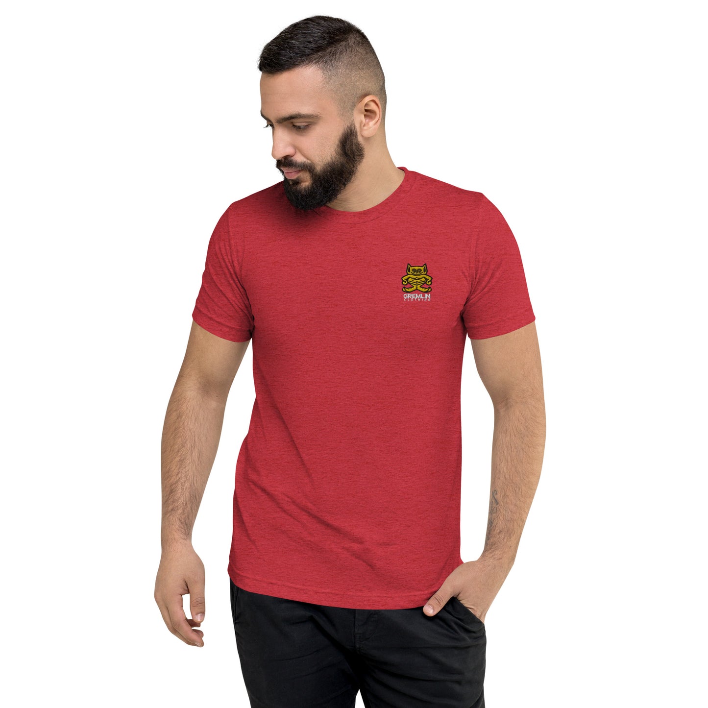 Men's Embroidered Fitted Tri-blend T-shirt