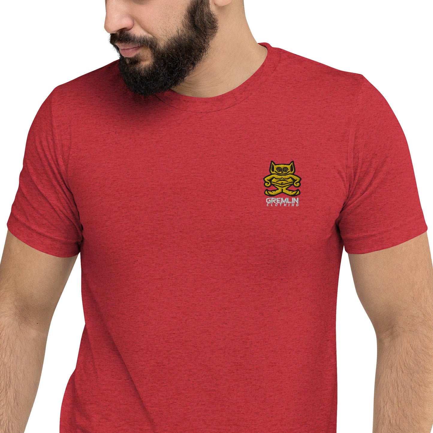 Men's Embroidered Fitted Tri-blend T-shirt