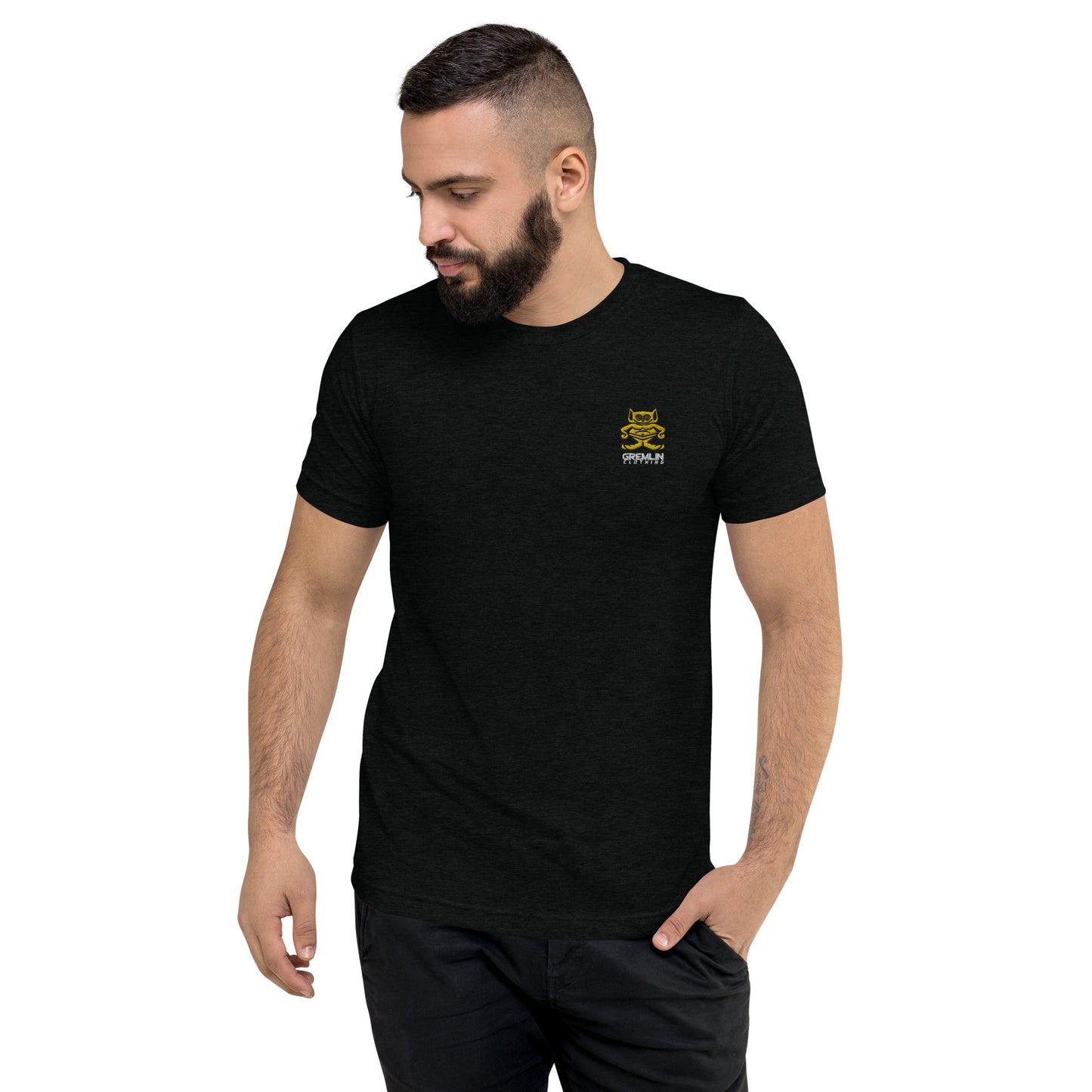 Men's Embroidered Fitted Tri-blend T-shirt