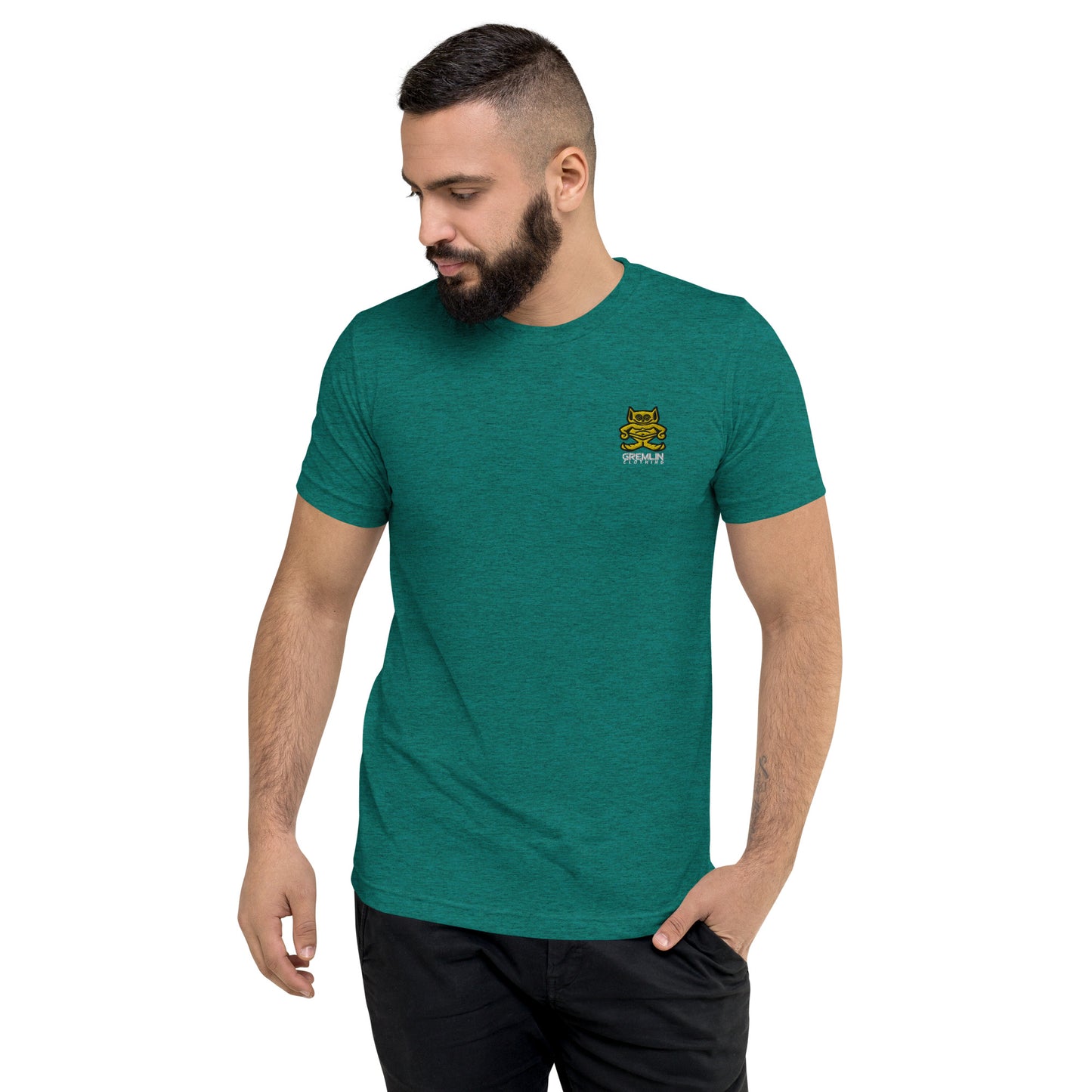 Men's Embroidered Fitted Tri-blend T-shirt