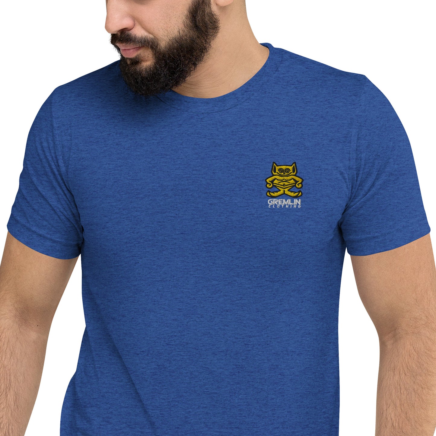 Men's Embroidered Fitted Tri-blend T-shirt