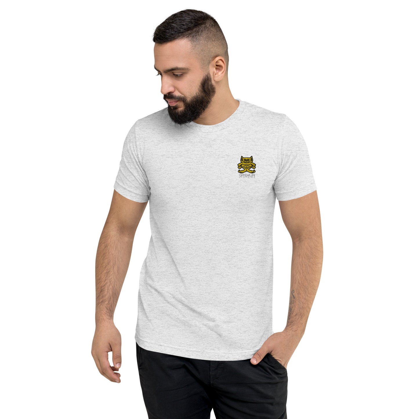 Men's Embroidered Fitted Tri-blend T-shirt