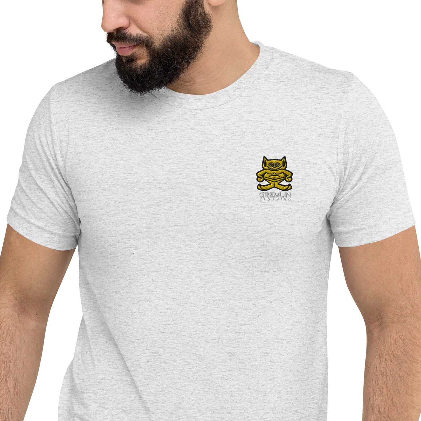 Men's Embroidered Fitted Tri-blend T-shirt