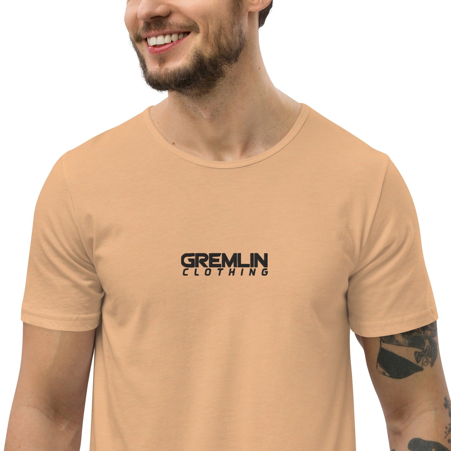 Men's Embroidered Curved Hem T-Shirt