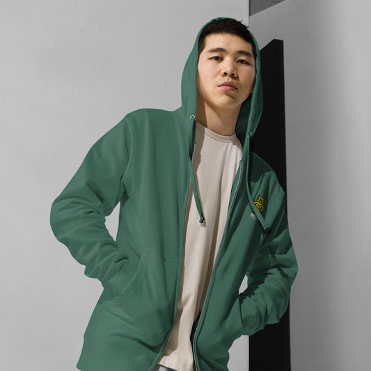 Men's Embroidered Fleece Zip Up Hoodie