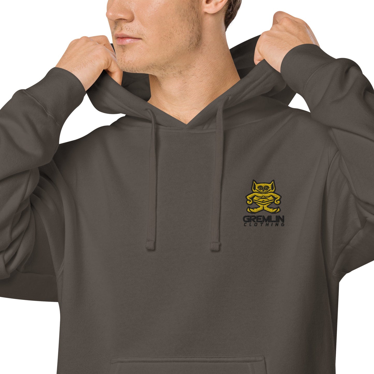 Men's Embroidered Pigment-dyed Hoodie