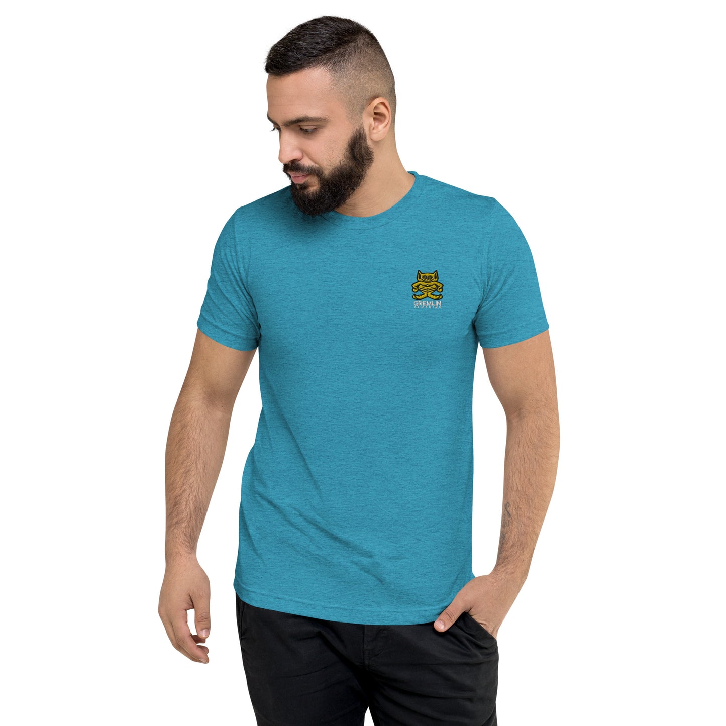 Men's Embroidered Fitted Tri-blend T-shirt